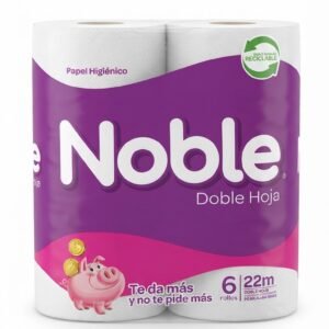 Papel Higiénico Doble Hoja 22 m, 6 Rollos
